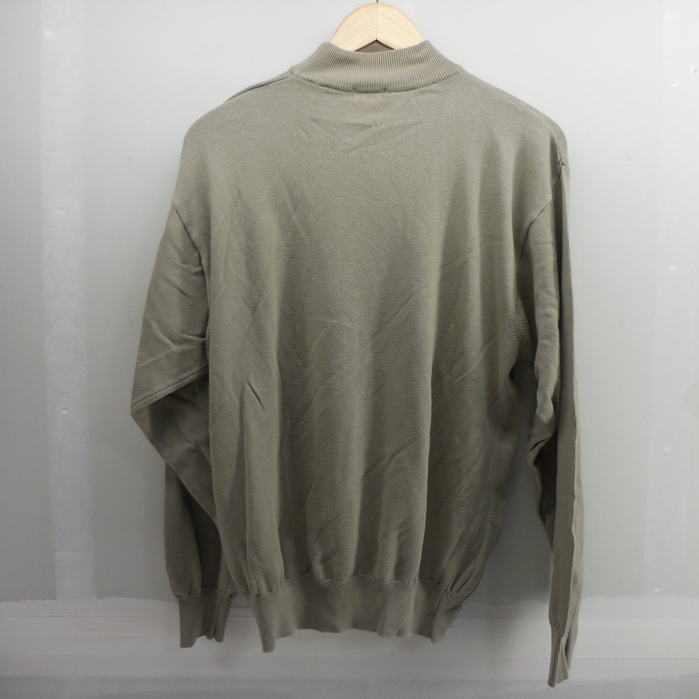 Poeta Moda Visitor Mens Small Mock Neck Sweater Made in Italy Cotton Modal Taupe